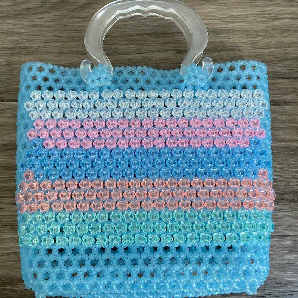 Blue chain solid plastic bag